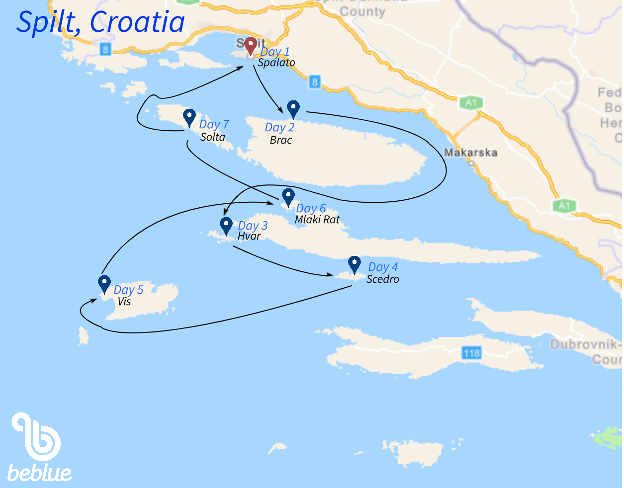 7 days: Split, Southern Croatia - ID 9